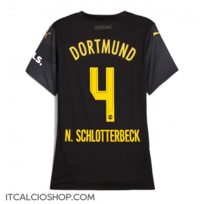 Borussia Dortmund Nico Schlotterbeck #4 Seconda Maglia Femmina 2024-25 Manica Corta